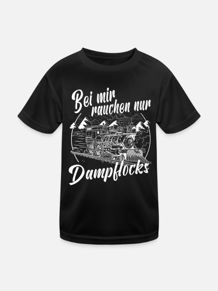 Eisenbahn Lokführer Lok Dampflok Eisenbahner Bahn - Kinder Funktions-T-Shirt - Schwarz - Vorne
