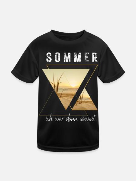 SOMMER ich bin dann soweit - HELLO SUMMER - Kinder Funktions-T-Shirt - Schwarz - Vorne