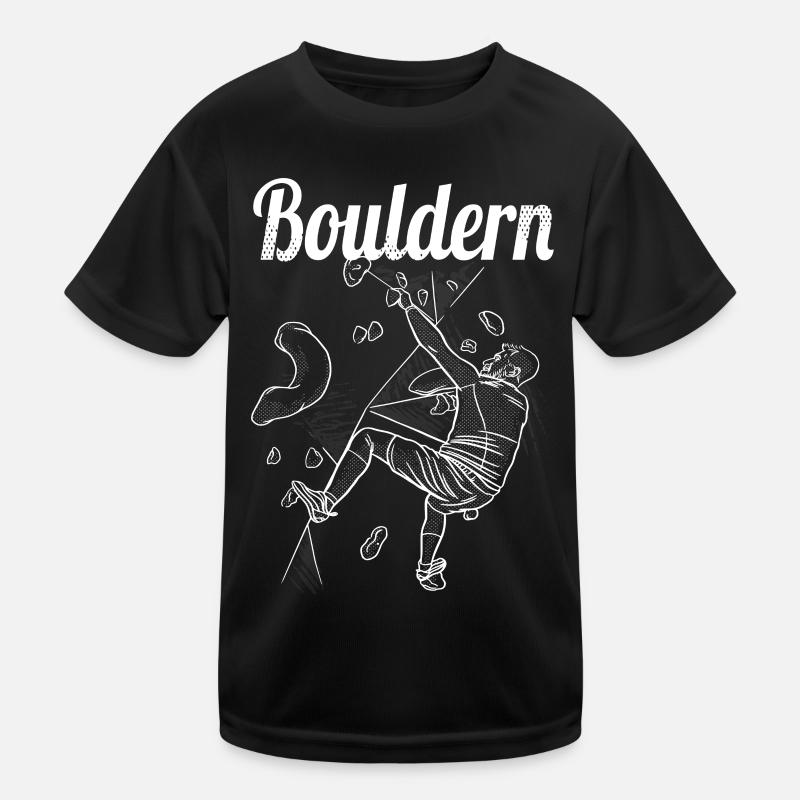 Bouldering Bouldering Climbing Boulderer Bouldering - Kids Functional T-Shirt - black
