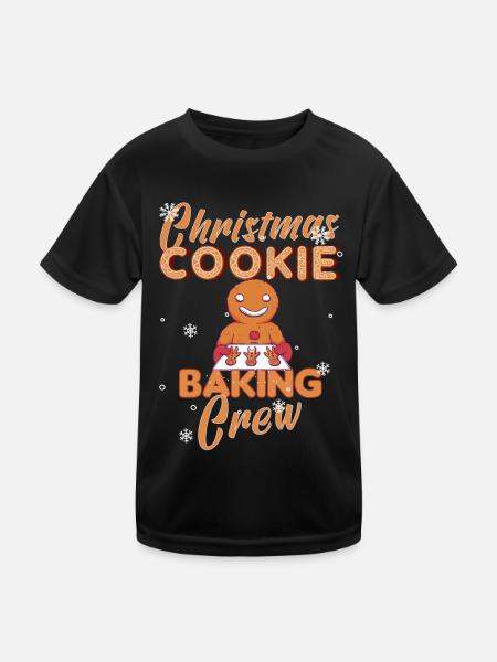 Biscuits de Noël Cookie Cookie Merry - T-shirt sport Enfant - noir - Devant