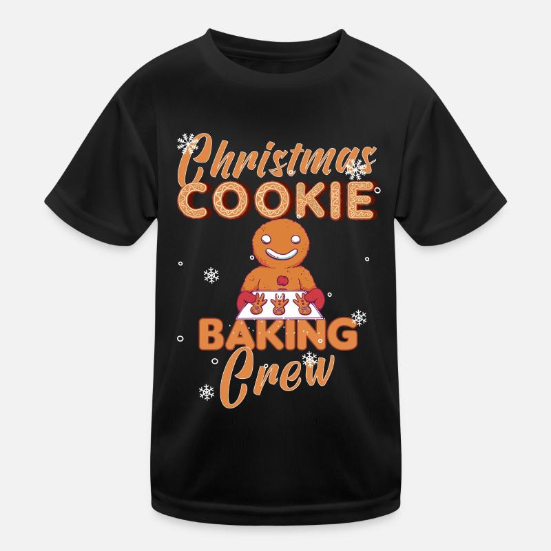 Weihnachten Backen Kekse Cookie Plätzchen Merry Kinder Funktions-T-Shirt