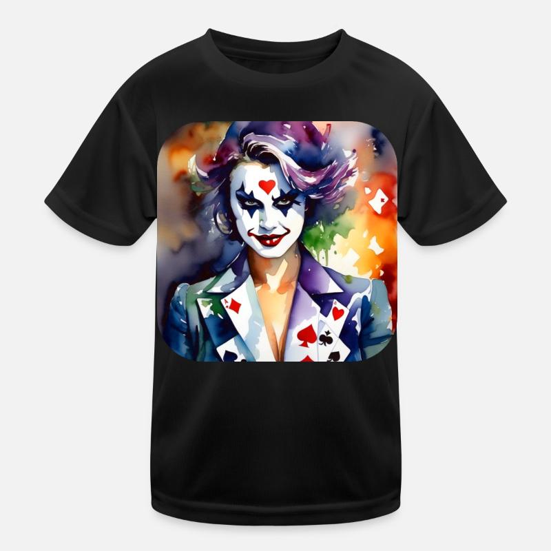 Cooles Harlequin Poker Gothic Mädchen Kinder Funktions-T-Shirt