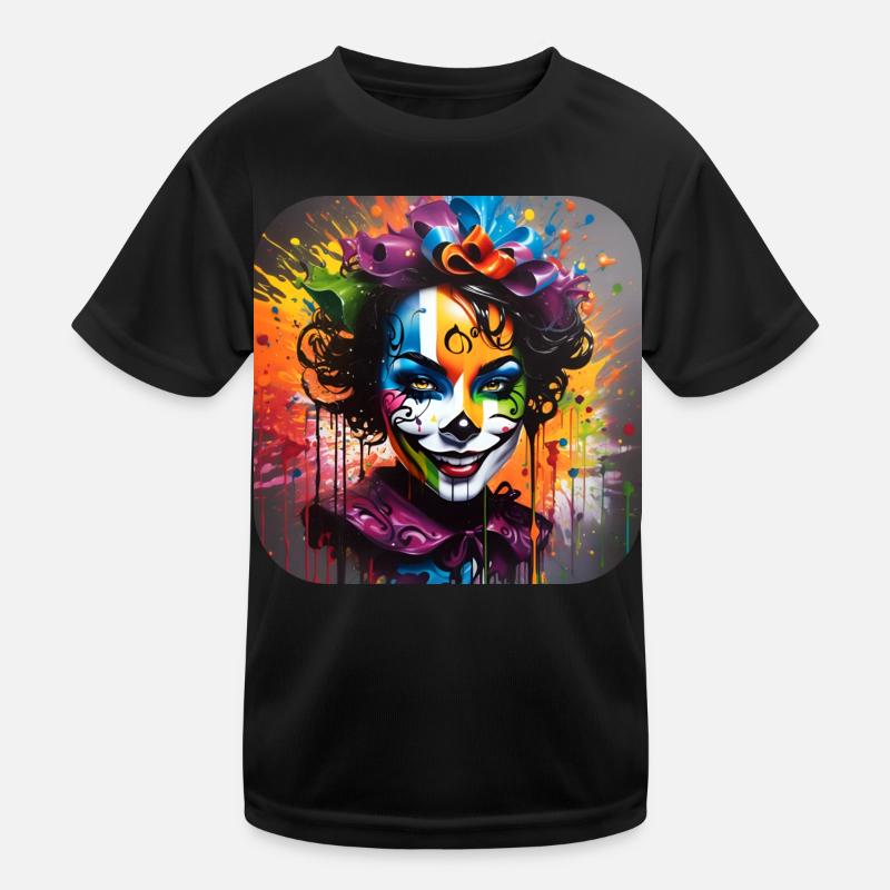 Cooles Harlequin Poker Gothic Mädchen Kinder Funktions-T-Shirt