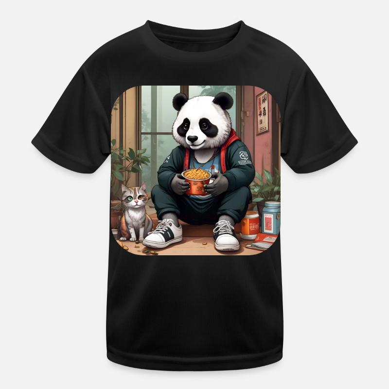 Panda cool avec chat T-shirt sport Enfant