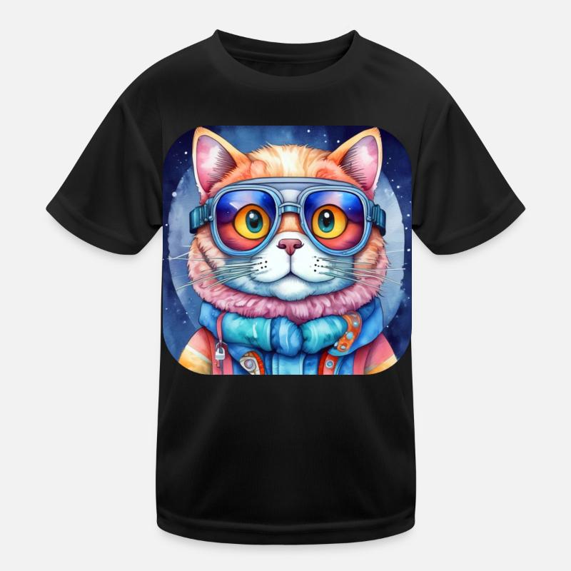 Coole Katze Kinder Funktions-T-Shirt