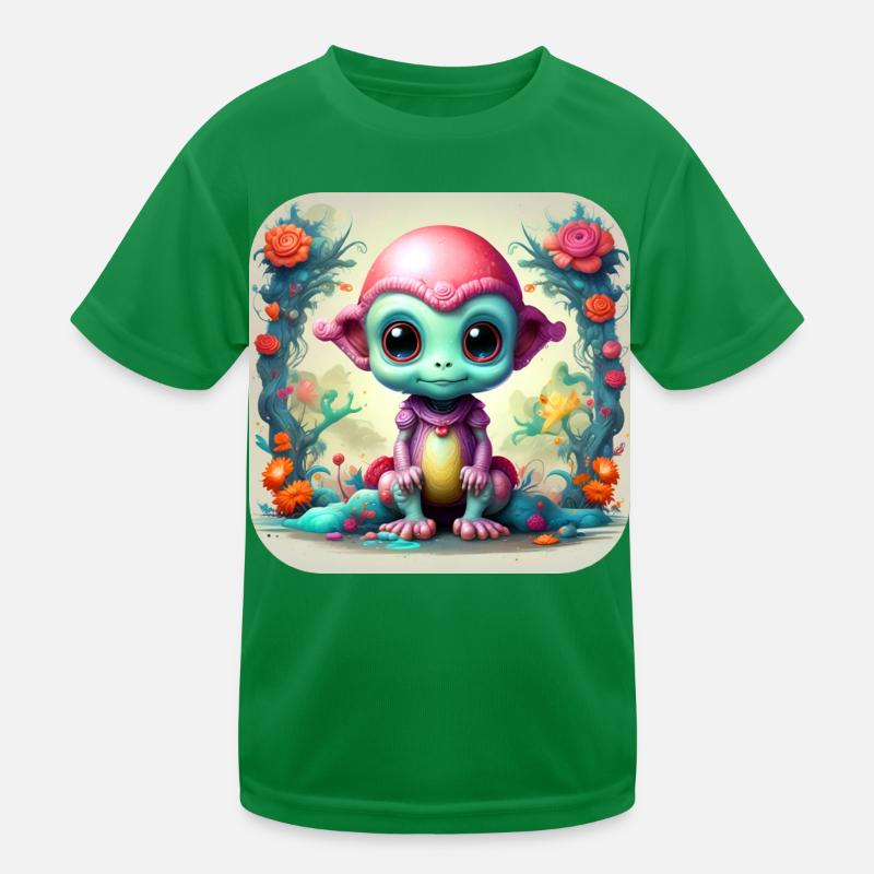 Niedlicher Sciencefiction Alien Kinder Funktions-T-Shirt