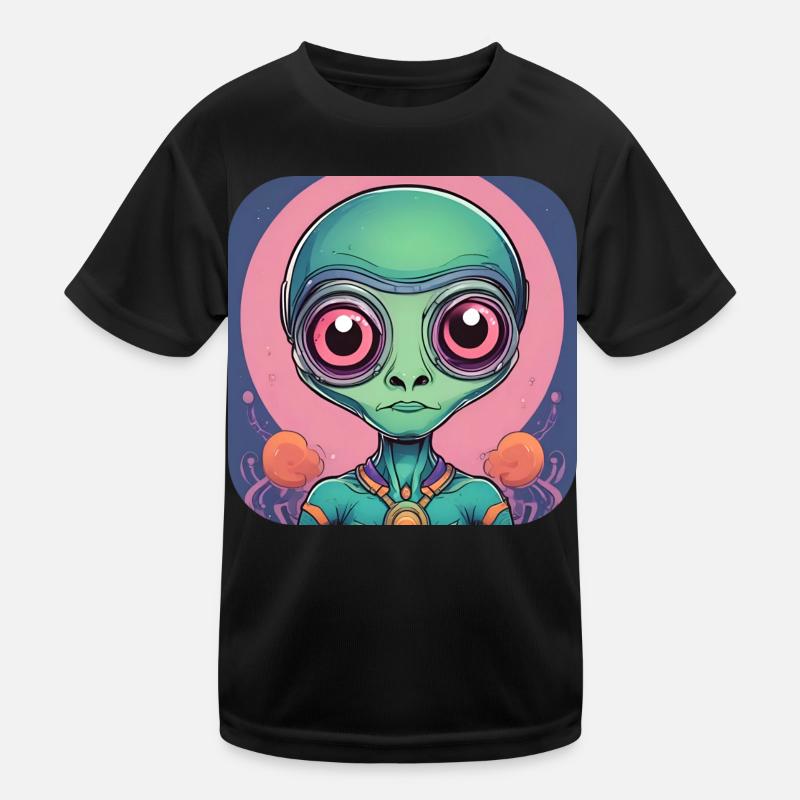 Cute Science Fiction Alien Kids Functional T-Shirt