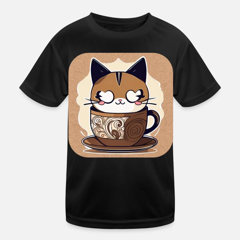 Chat de café mignon T-shirt sport Enfant