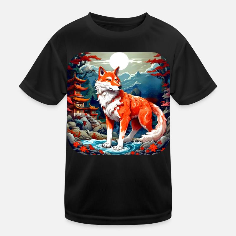 Asian Fox Kids Functional T-Shirt
