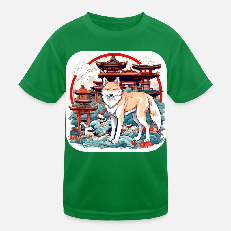 Asian Fox Kids Functional T-Shirt