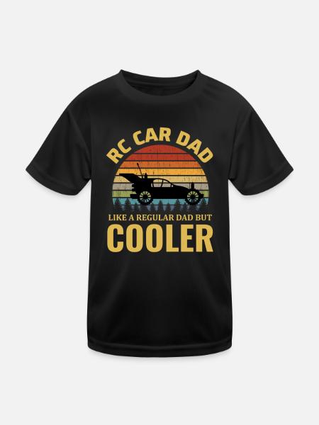 RC Car 4x4 Offroad Vintage Retro Dad Fathers day - Kids Functional T-Shirt - black - Front