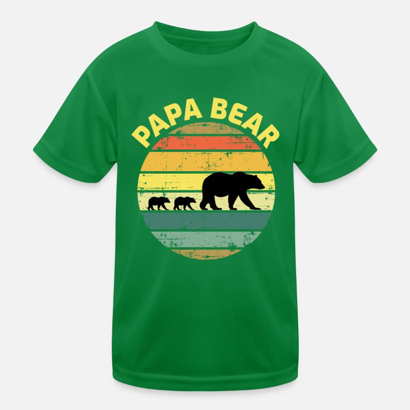 Vintage Retro Daddy Papa Bear Papa pères Cadeau jour T-shirt sport Enfant