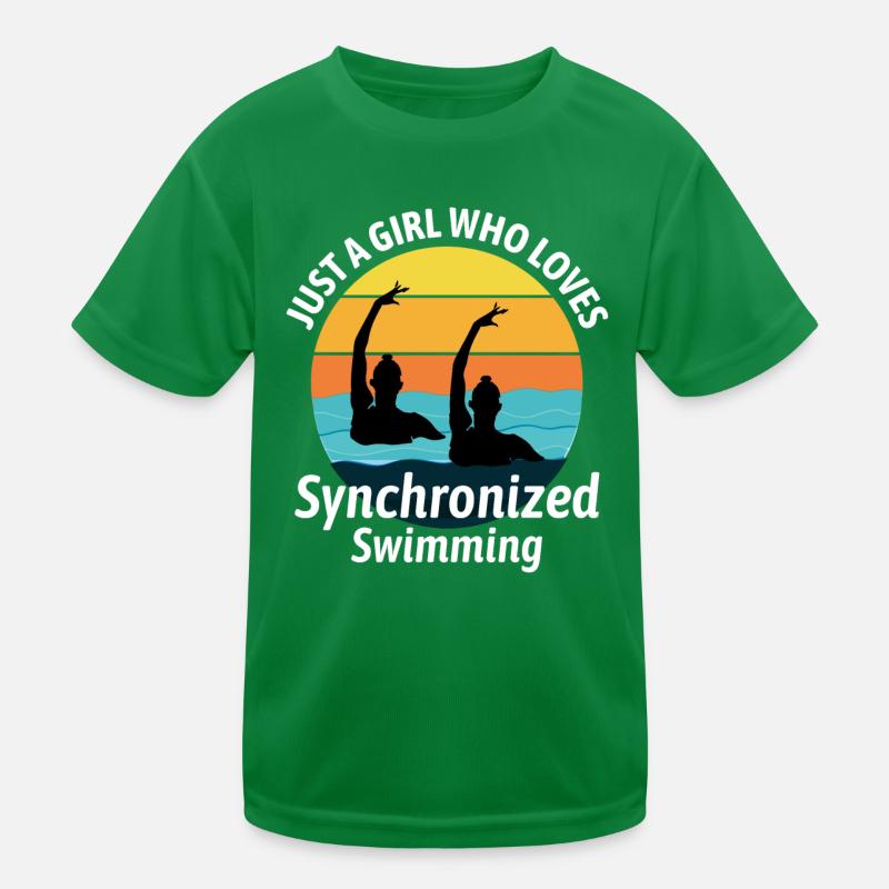 Synchro Schwimmer Synchronschwimmen Mädchen Kinder Funktions-T-Shirt