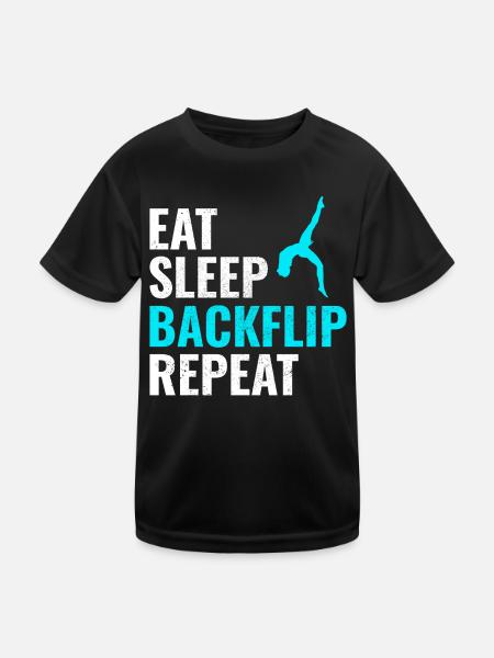 Gymnastik Turner Backflip Akrobatik Lustig - Kinder Funktions-T-Shirt - Schwarz - Vorne