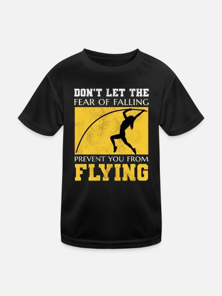Saut à la perche Saut en hauteur Athlétisme - T-shirt sport Enfant - noir - Devant