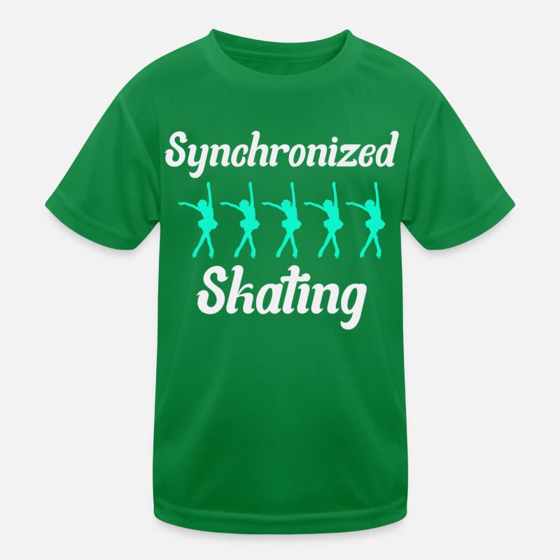 Synchro Synchronized Figure Skating Ice Skater Kids Functional T-Shirt