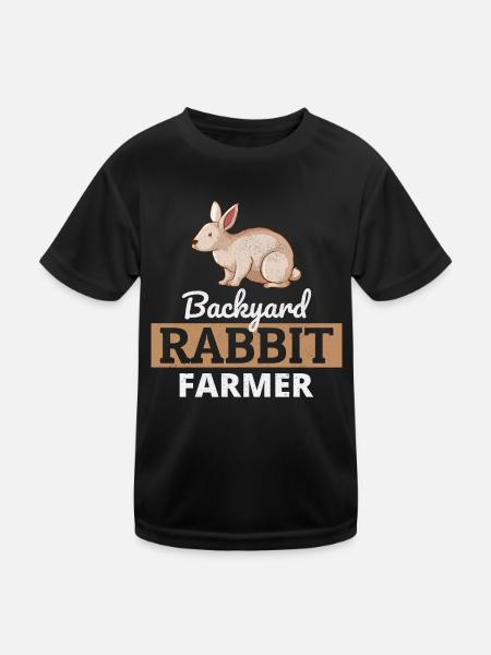 Hinterhof Kaninchen Landwirt Tierhaltung Farm Lustig - Kinder Funktions-T-Shirt - Schwarz - Vorne