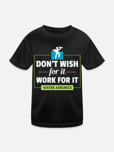 Water aerobics Aquatic fitness Aqua Exercise - Kids Functional T-Shirt - black - Front