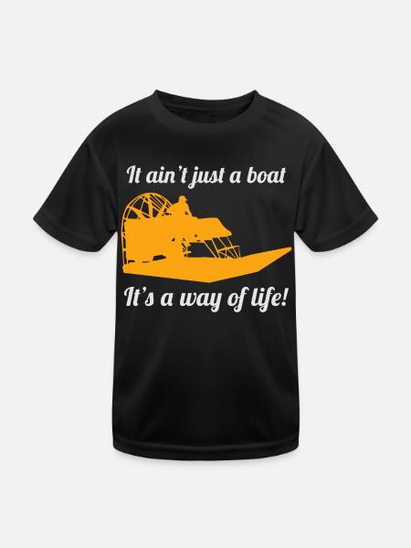 Airboat Fanboat Airboating Planeboat Bateau de marais - T-shirt sport Enfant - noir - Devant