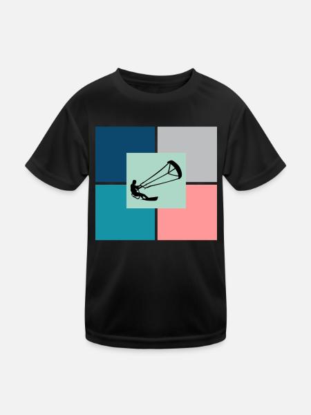 Kitesurfing Kitesurf Kiteboarding Kiteboarder - T-shirt sport Enfant - noir - Devant