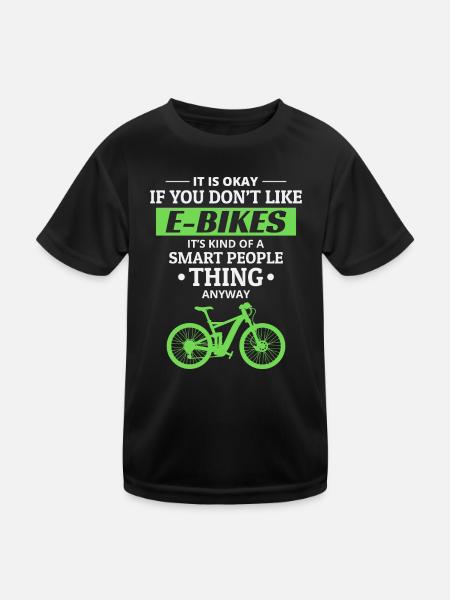 E-Bike Vélo électrique Vélo Cyclisme Biker VTT - T-shirt sport Enfant - noir - Devant
