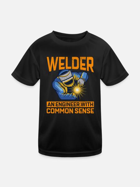 Welding Welder Metal Construction Ironworker - Kids Functional T-Shirt - black - Front