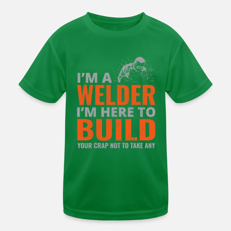 Weld Welding Welder Metal Construction Ironworker Kids Functional T-Shirt