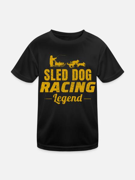 Husky Traîneau Chiens de traîneau Racing Alaskan Racers - T-shirt sport Enfant - noir - Devant