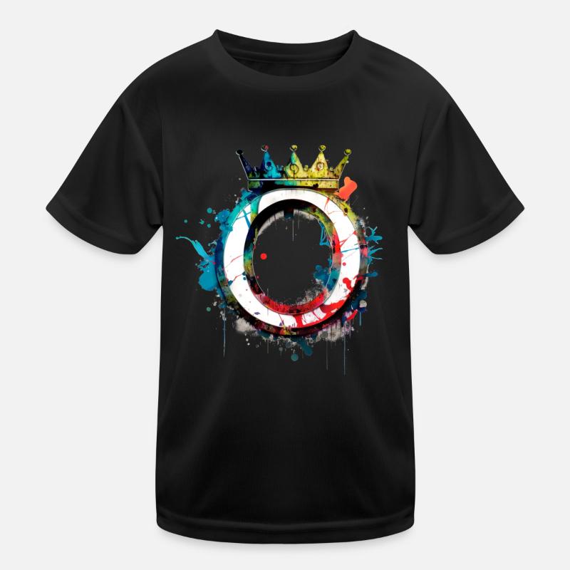 Graffiti Buchstabe O mit 👑 Kinder Funktions-T-Shirt