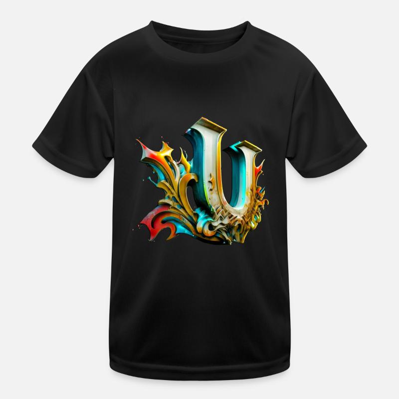 Graffiti Buchstabe U mit👑 Kinder Funktions-T-Shirt