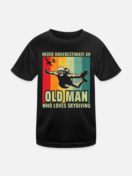 Old Man Parachute Parachute Parachute Parachute Parachutiste Parachutiste - T-shirt sport Enfant - noir - Devant