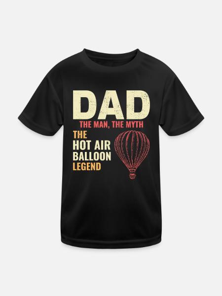 Montgolfière Hopper Ballon Papa Aérostier - T-shirt sport Enfant - noir - Devant