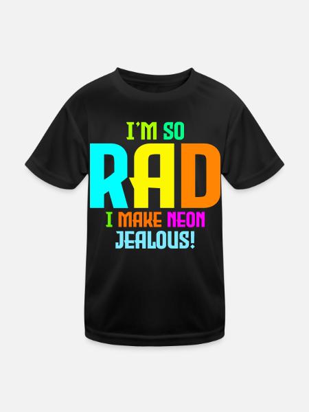 Rad '80s Neon-Inspired Design - Retro Style - Kids Functional T-Shirt - black - Front