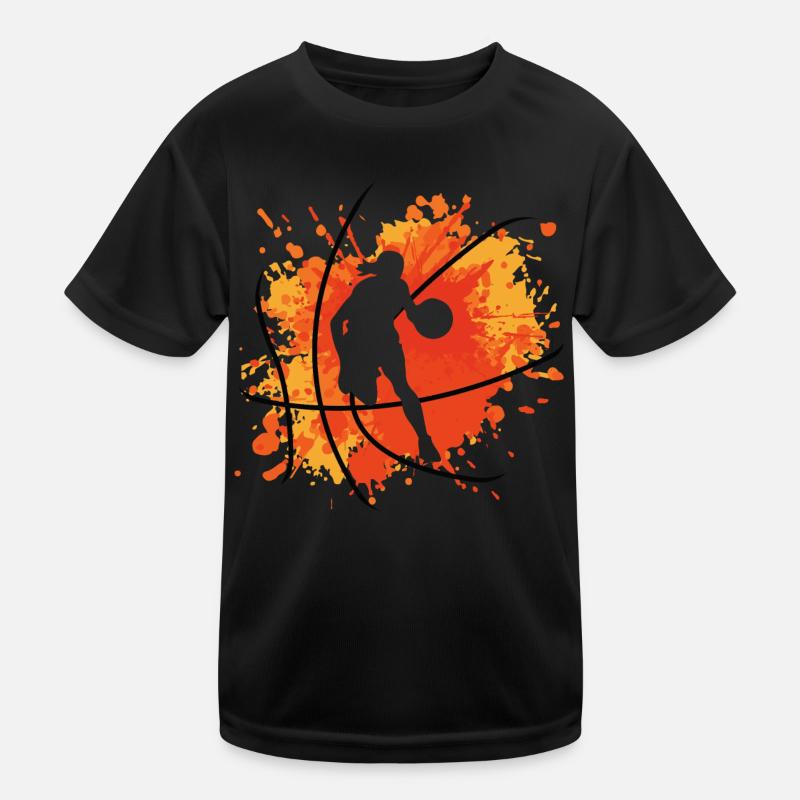 Basketball Frauen Mädchen Farbklecks Farbspritzer Kinder Funktions-T-Shirt