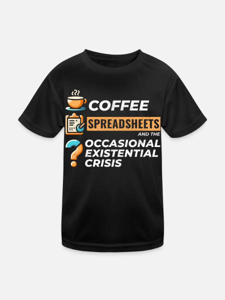 Comptable Tenue de livres Café Feuilles de calcul Drôle - T-shirt sport Enfant - noir - Devant