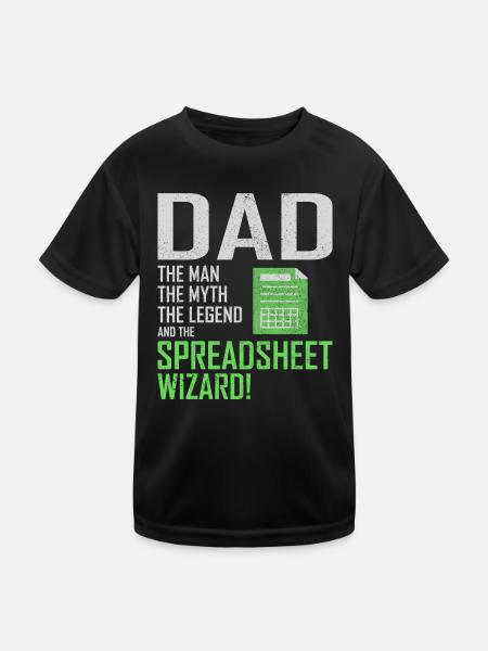 Buchhalter Papa Buchhaltung Finanzen Finanzen Lustig - Kinder Funktions-T-Shirt - Schwarz - Vorne