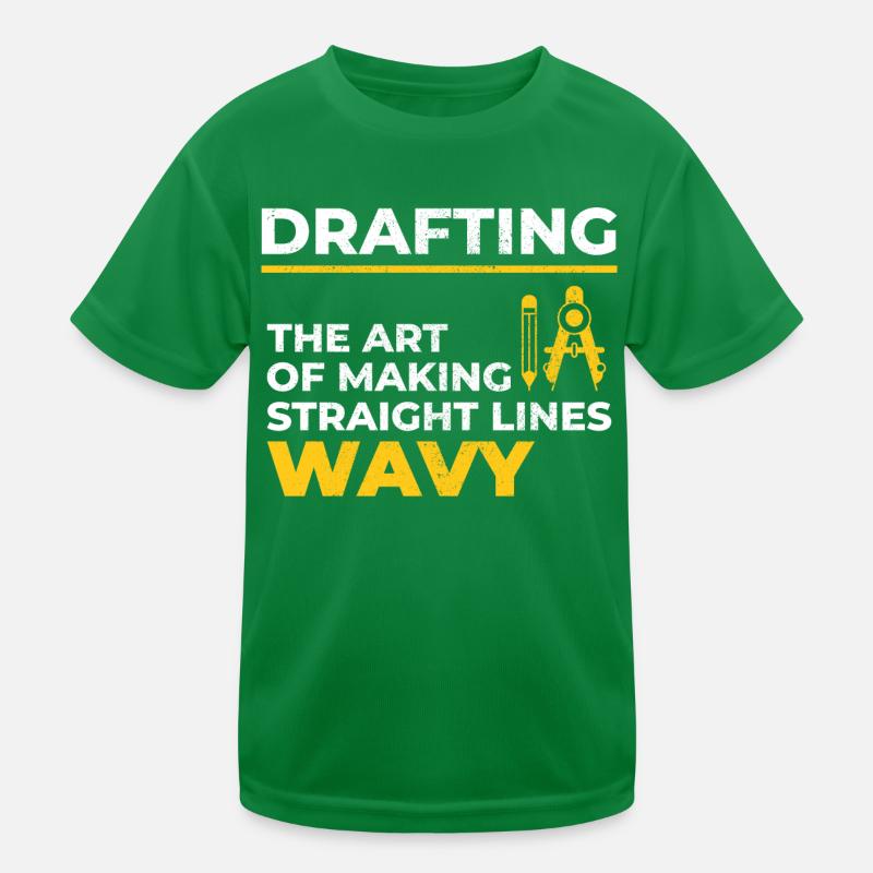 Architect Drafting Wavy Lines Construction Funny Kids Functional T-Shirt