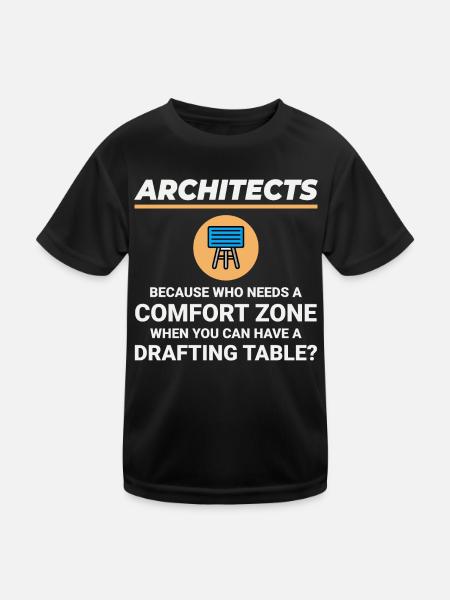 Table à dessin d’architecte Construction Architecture - T-shirt sport Enfant - noir - Devant