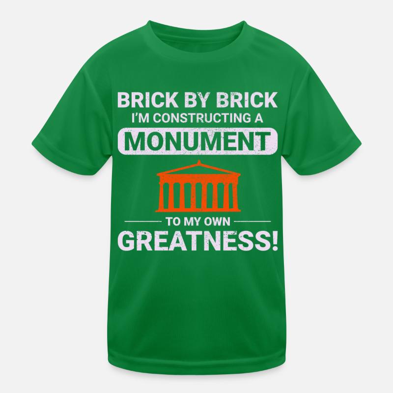 Monumental Brick Mastery: Humorous Bricklayer Kids Functional T-Shirt