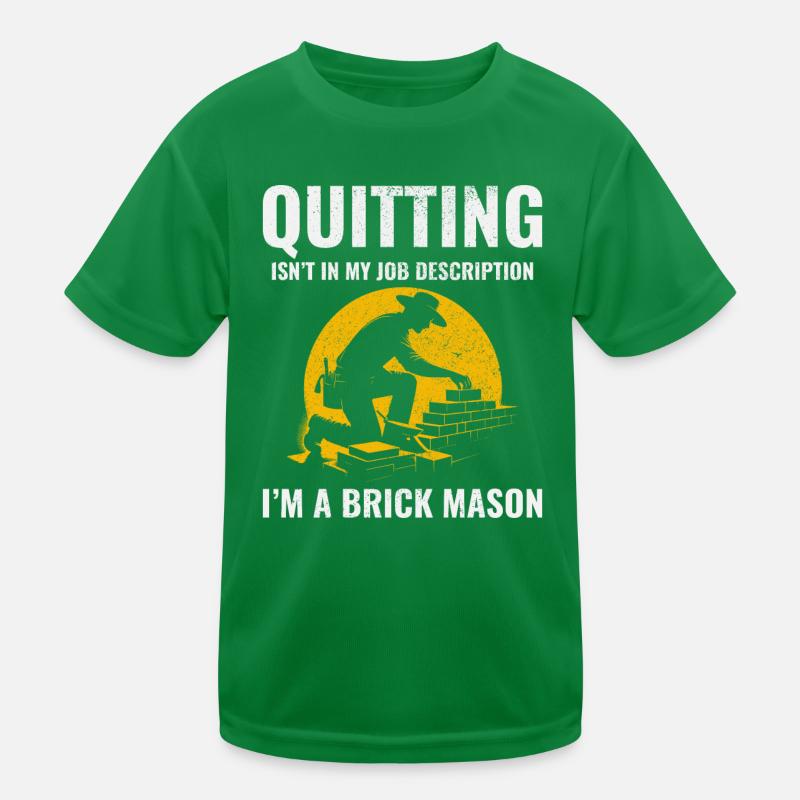 Unyielding Craftsmanship: The Brick Mason's Creed Kids Functional T-Shirt