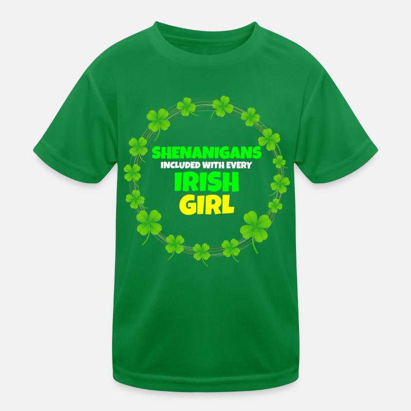 Schabernack inklusive: Irisches Mädchen St. Patrick's Day Kinder Funktions-T-Shirt