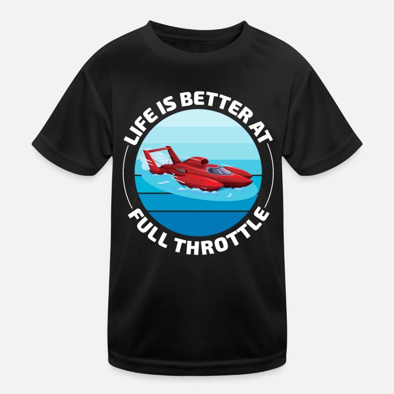 Full Throttle Fun: Hydroplane Racing Laughs Kids Functional T-Shirt