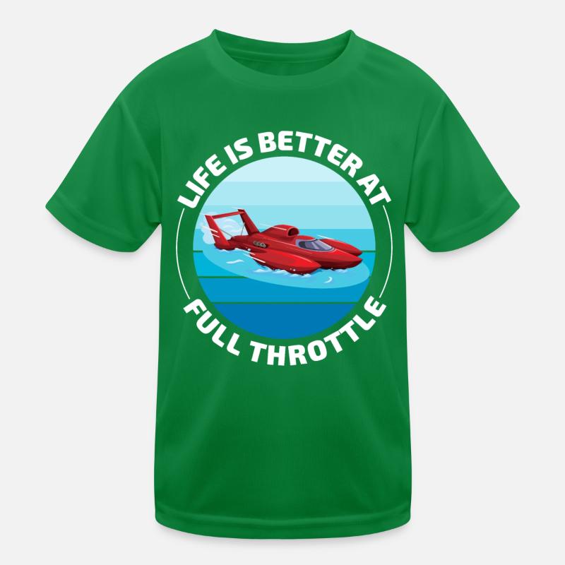 Full Throttle Fun: Hydroplane Racing Laughs Kids Functional T-Shirt