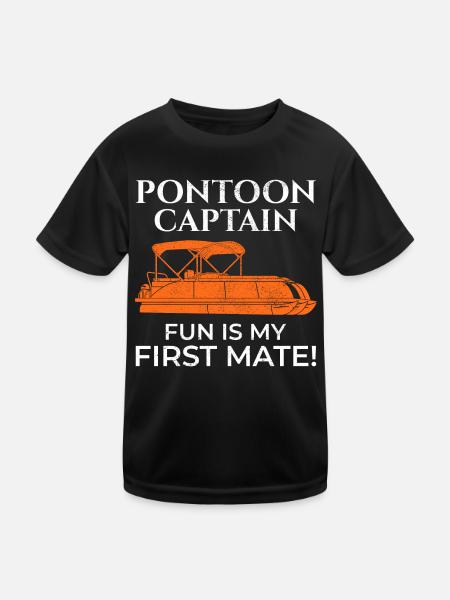 Pontonboot Kapitän Bootsfahrt Abenteuerspaß - Kinder Funktions-T-Shirt - Schwarz - Vorne