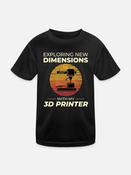 3D Printer 3D Printing - Kids Functional T-Shirt - black - Front
