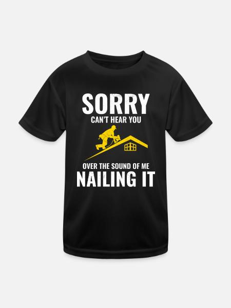 Roofer Roofing Roof Repair Mechanic Contractor - Kids Functional T-Shirt - black - Front