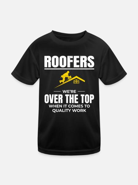 Roofer Roofing Roof Repair Mechanic Contractor - Kids Functional T-Shirt - black - Front