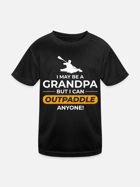 kayaking Gradpa Kayak Canoe Kayaker Funny - Kids Functional T-Shirt - black - Front