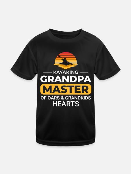 kayaking Gradpa Kayak Canoe Kayaker Funny - Kids Functional T-Shirt - black - Front