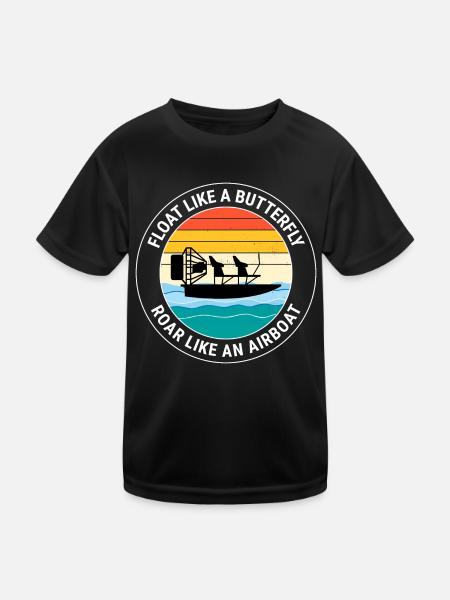 Bateau gonflable Fanboat Bateau hydroglisseur Bateau des marais - T-shirt sport Enfant - noir - Devant